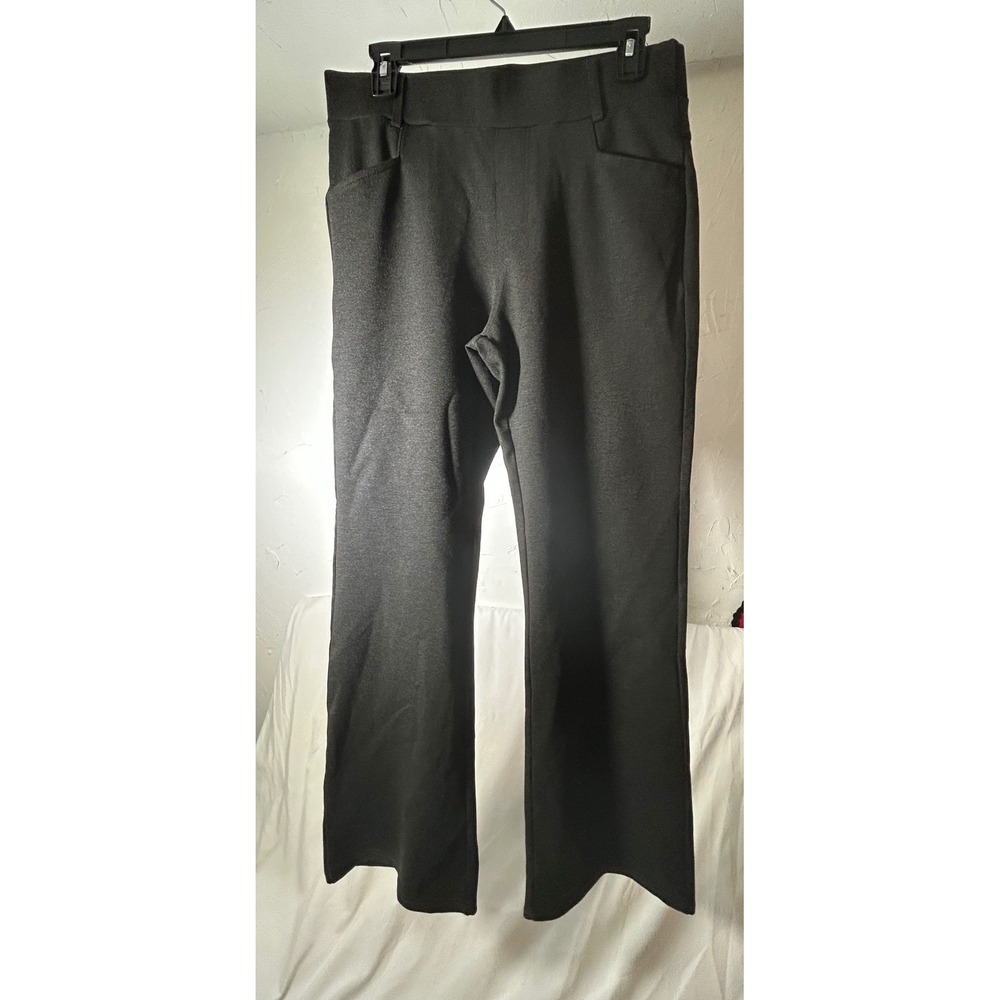 Conceited Womens Charcoal Gray Stretch Pull On Dress Pants Size L Work Office